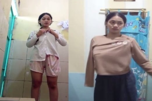 Em học sinh thích thú được ghi lại cảnh nóng